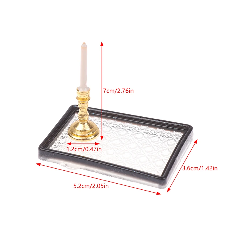 Simulación de bandeja de velas para casa de muñecas 1/12; Juguete de decoración de muebles de sala de estar en miniatura.