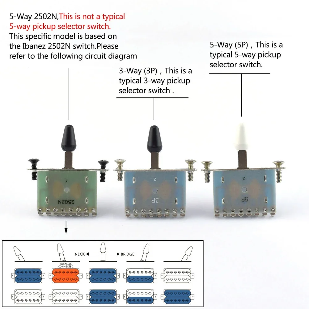 Alpha 5-Way / 3-Way / 2502N Electric Guitar Pickup Selector Switch KR(Origin)