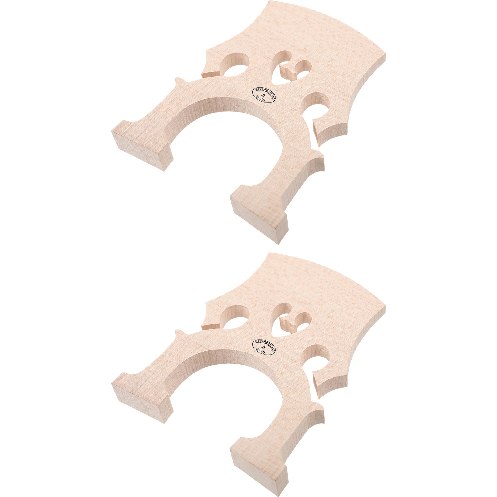 

2pcs Exquisite Cello Bridge 4/4 Quality Maple Wood Fitted Bridge Professional Cello Accessories (Beige)