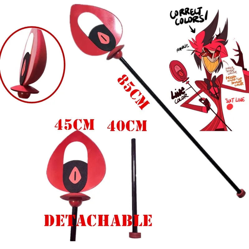 Hazbin Cosplay Hotel Alastor Cosplay Rekwisieten 85Cm Afneembare Verticale Microfoon Sticks Stokken Stokken Voor Halloween Carnaval Feest Rekwisieten