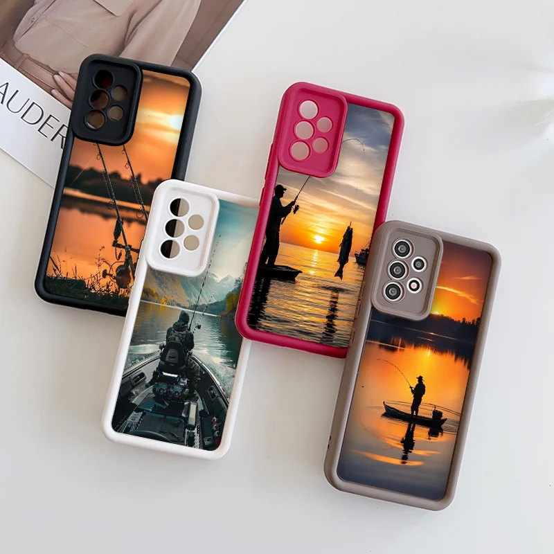 Coque de téléphone souple à motif paysage de coucher de soleil et canne à pêche artistique pour Xiaomi 17 PRO MAX 15T Pro 15 Ultra 14 T 13 12 T 11 Lite 5G