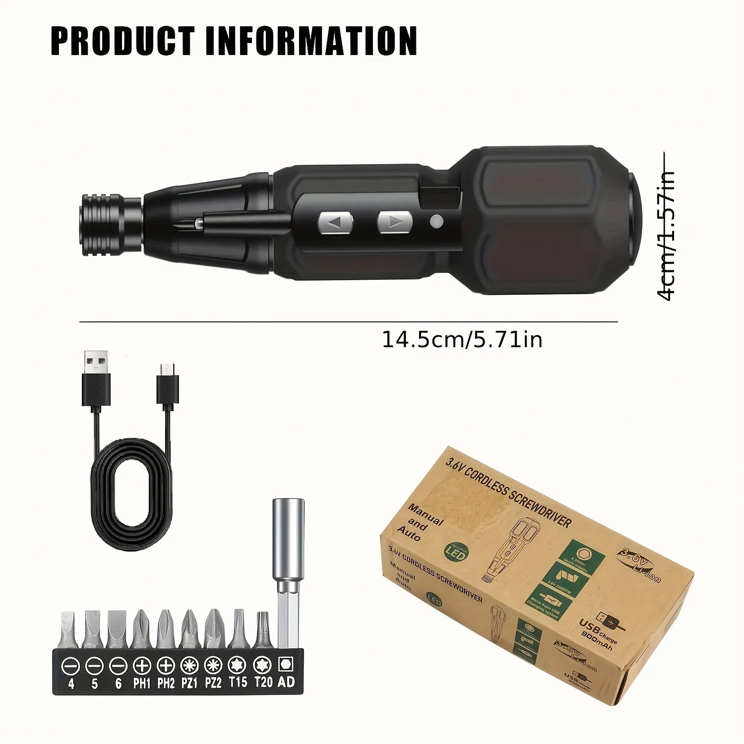 Беспроводная электрическая отвертка 3,6 В, набор автоматических отверток, наборы инструментов для ремонта со светодиодной лампой для портативного компьютера