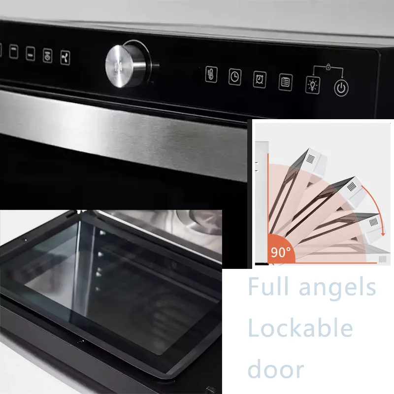 Horno Tostador de Convección de 3 Niveles y 26L, Horno Eléctrico Digital LED de 2000W para Pizza y Freír al Aire