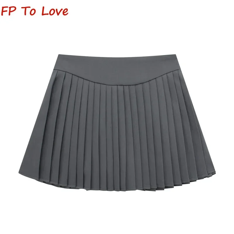 Spice Girls Irregular Design Pleated Short Skirt Women's High Waisted Slim Anti-Walking A-Line Street Style Skirt