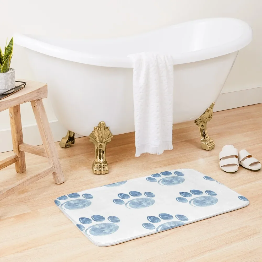 

watercolor paw print Bath Mat Bathroom Shower Non-Slip Bathtub Carpet Carpet Carpet Mat