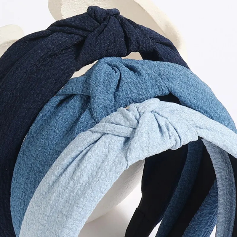 3pcs Simple And Versatile New Hair Band Wide Edge Simple Fabric Headband Knotted Wash Face Hair Card Bow Hair Accessories