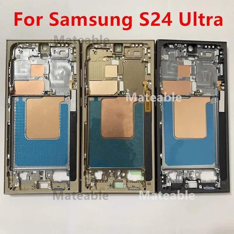 S24Ultra Middle Frame For Samsung Galaxy S24 Ultra S928 Housing Board LCD Faceplate Bezel Replace Repair Parts + Side Buttons