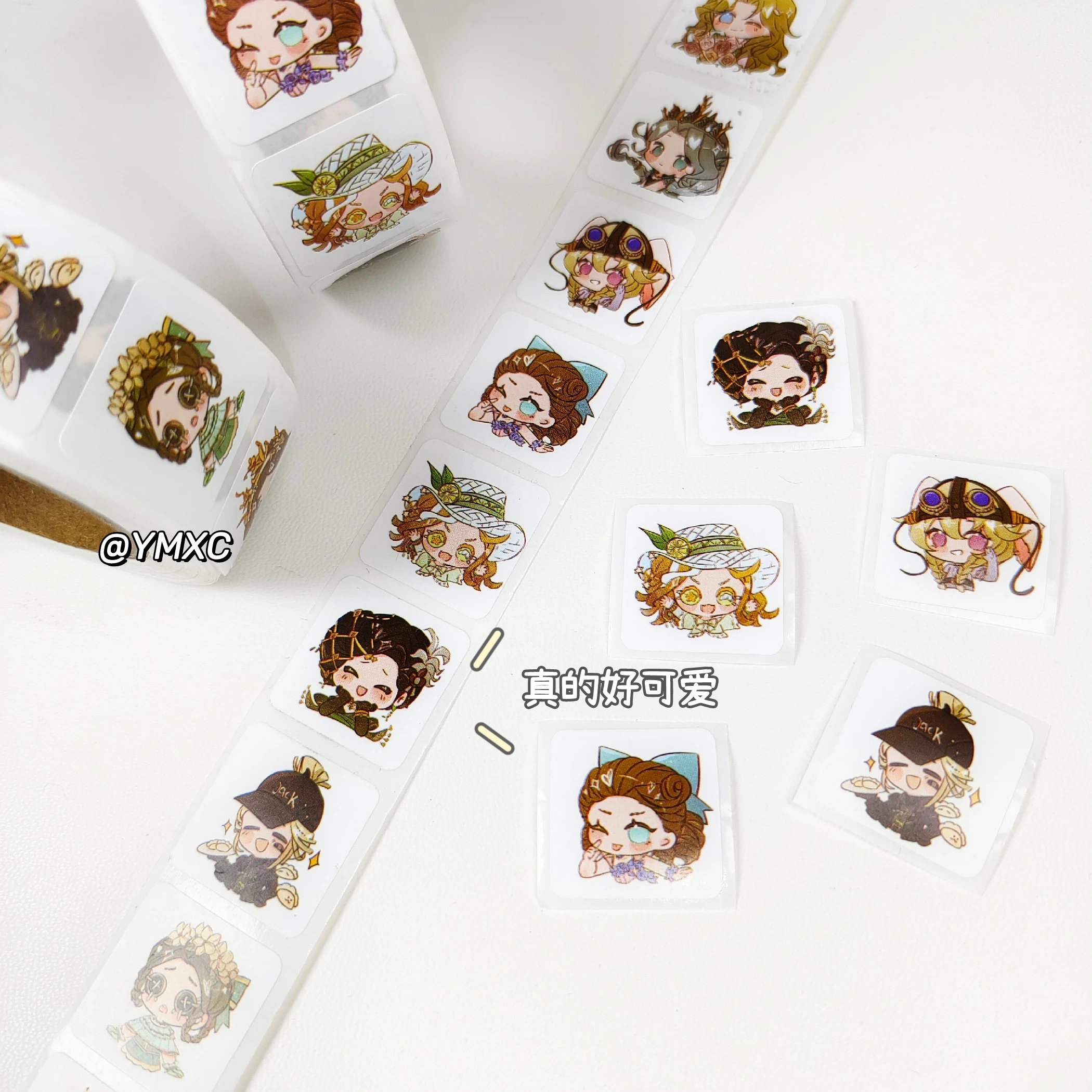 

Anime Identity Ⅴ Cosplay 500 Stickers/rolls Cartoon Envelope Sticker Ornament Cute Paster Square Curly Tags Birthday Xmas Gift