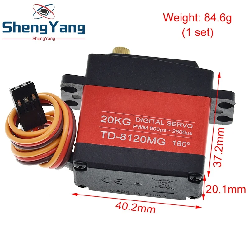 TZT TD-8120MG مقاوم للماء ميتال جير أجهزة رقمية مع 20 كجم عزم دوران عالي 180 زاوية لسيارة التحكم عن بعد RC نموذج السيارة