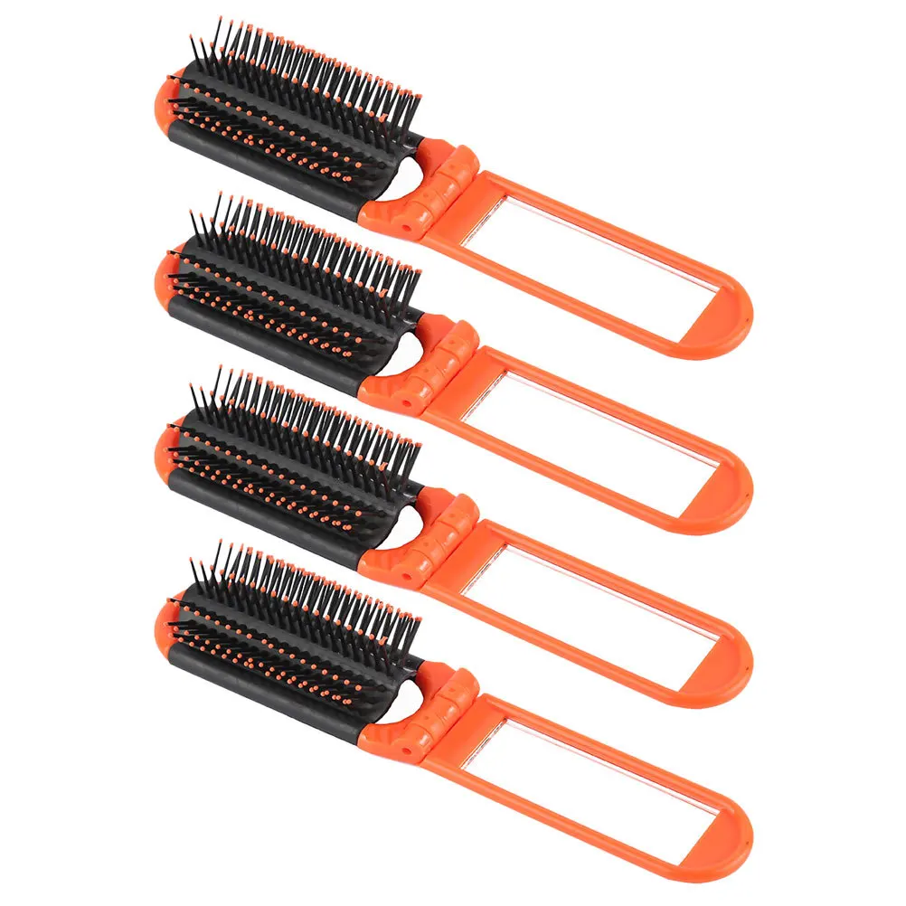 

4Pcs Portable Folding Comb Travel Hair Brush Scalp Friendly Durable Design Easy Carry Styling Folding Comb Massage Hair Brush