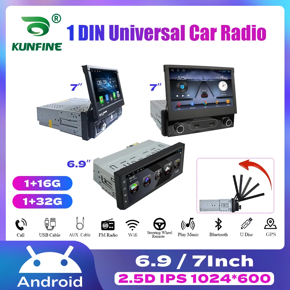 

6.9" 7" universal Automotive multimedia central 1 din android car radio with Bluetooth car stereo screen car intelligent system