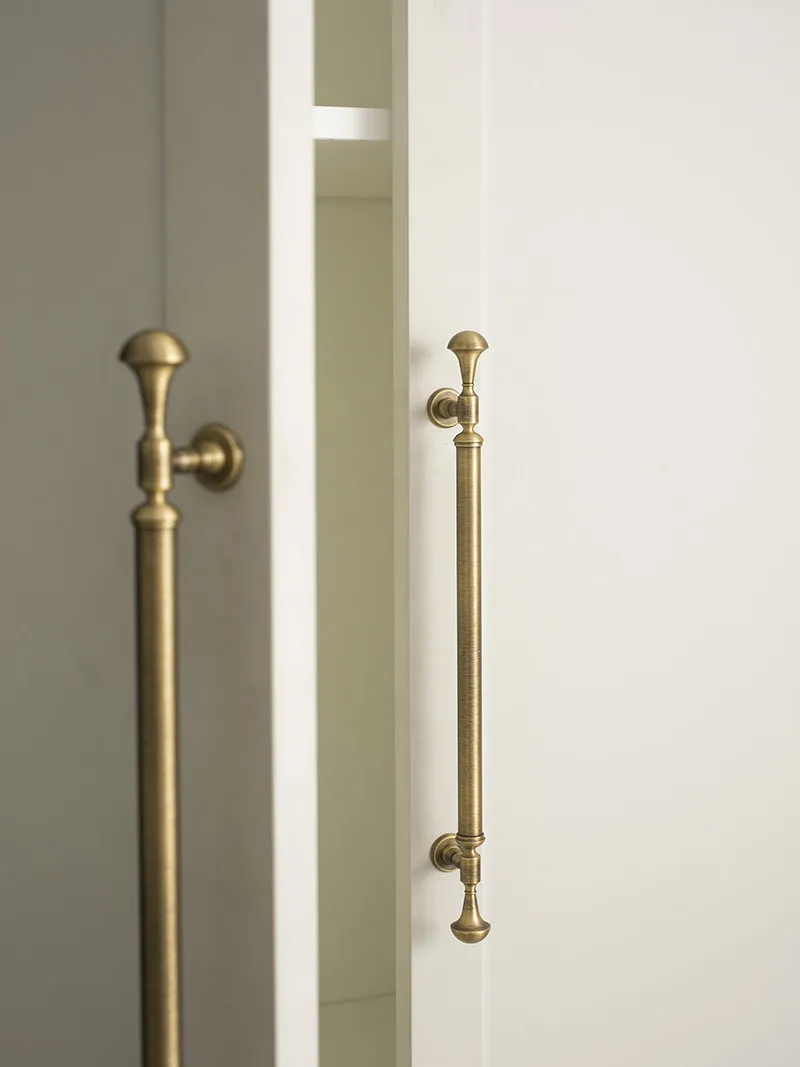 

Modern Retro Brass Cabinet Door Knobs and Handles Furniture Solid Brass Cupboard Wardrobe Drawer Pull Antique T Bar Handles