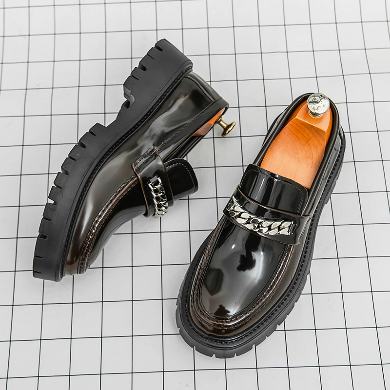 

Лидер продаж, мужская блестящая кожаная обувь, Европа, Америка, увеличивающая рост на толстой подошве, банкетная официальная обувь, мужская деловая обувь