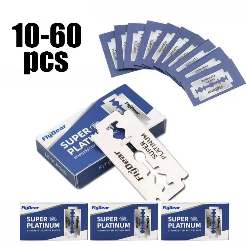 10/20/40/60pcs Double-Sided Razor Blades Men'S Razor Double Edge Razor Blades Shaving Manual Safety Shaving Blades Shaving Tool