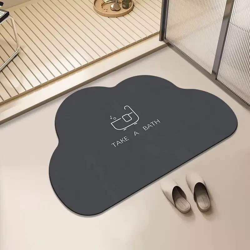 دياتوم الطين الكرتون الحمام امتصاص الماء عدم الانزلاق الكلمة حصيرة التجفيف السريع وسادة للقدم المرحاض المرحاض وسادة المرحاض #1