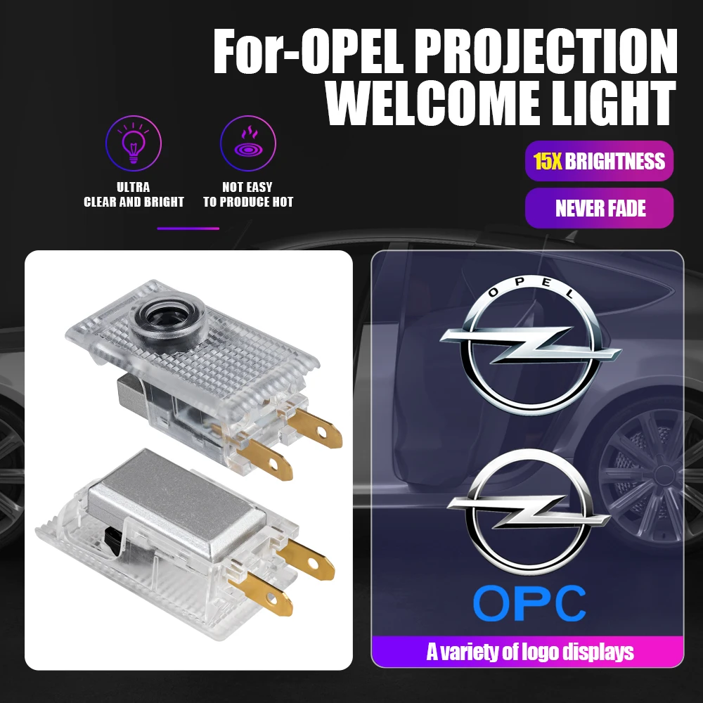 2PCS Car Door Wireless HD Welcome Light Led Projector Lamp For Opel OPC Astra G H J K F Corsa D Zafira B Insignia GTC Adam Mokka