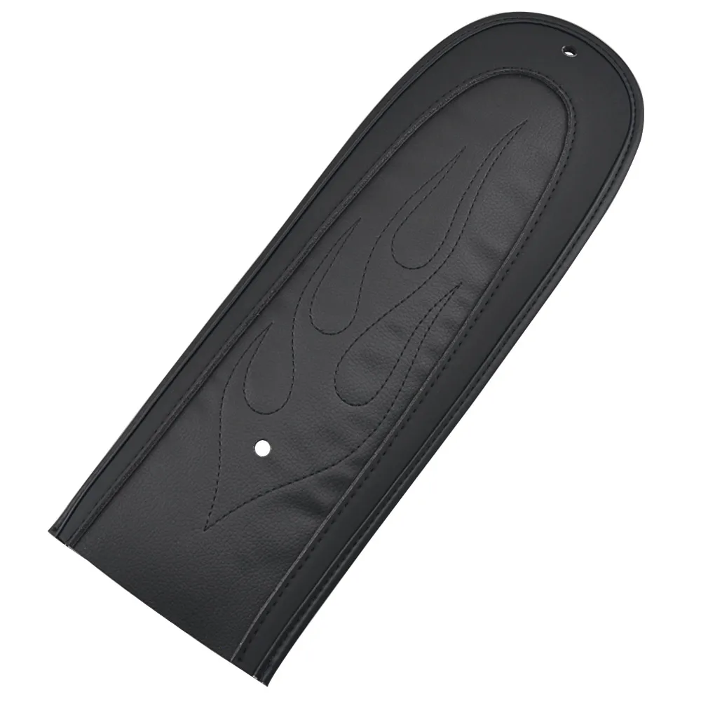 Motorcycle Parts Rear Fender Bib Cover Pad Flame Stitch Black PU Leather For Harley Dyna Wide Glide Fat Bob Low Rider 2006-2017