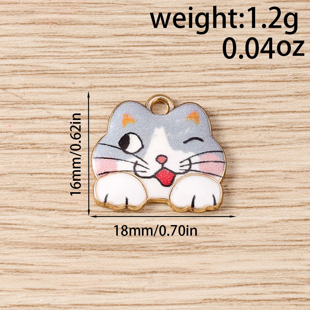 10 Stück niedliche, gemischte Emaille-Anhänger in Tierform (Katze, Fisch, Schmetterling) zum Basteln von Halsketten, Ohrringen, Armbändern, DIY-Bastelarbeiten, Schmuck und Geschenken – Detail 9