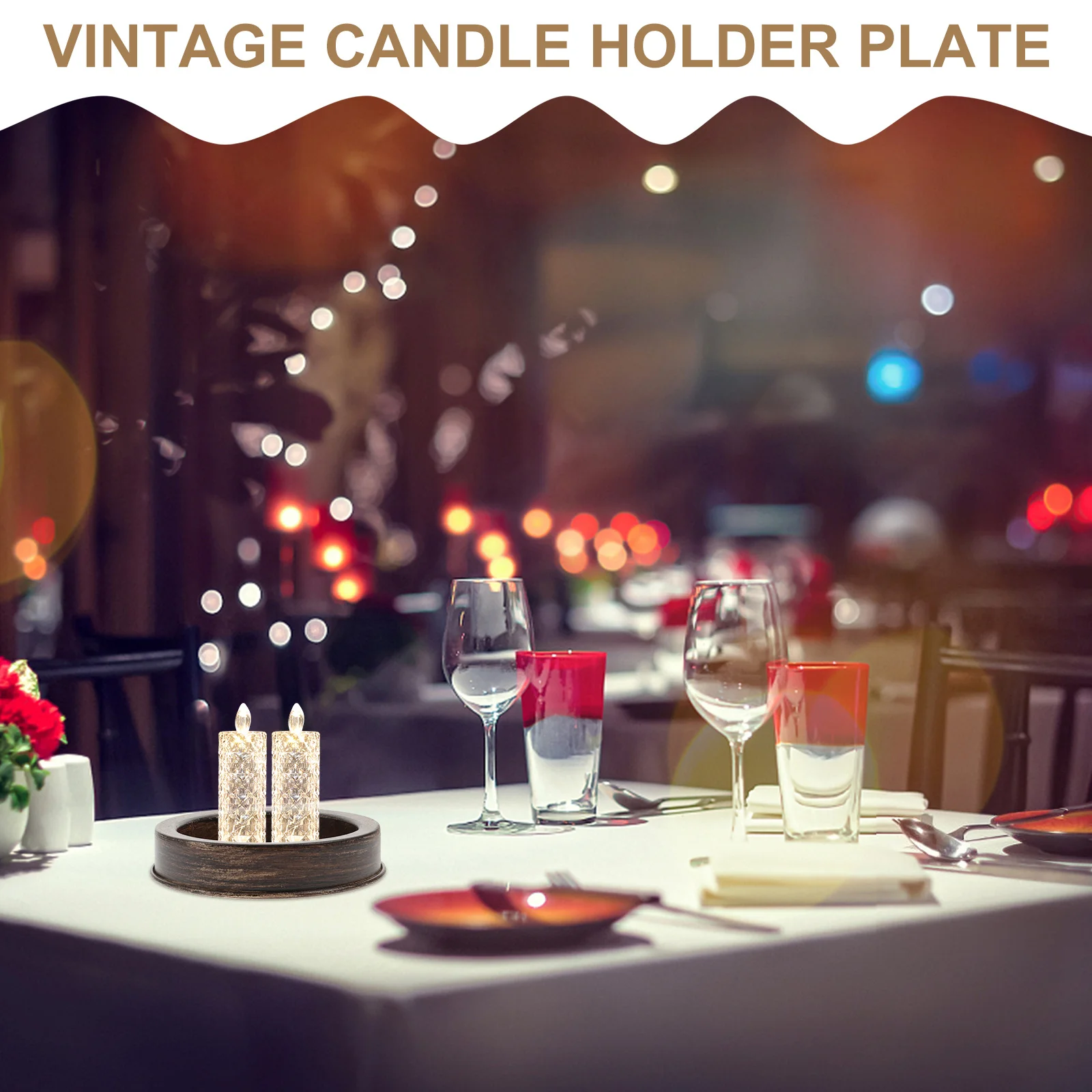 

1pcs Holder Tray Vintage Pillar Holder Metal Plate Decorative Scented Stand For Home Wedding Decoration