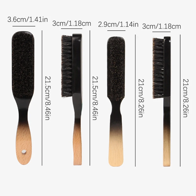 Men Beard Brush Wood Handle Boar Bristle Moustache Cleaning Brush Hairdressing Anti Static Barber Hair Styling Comb Shaving Tool