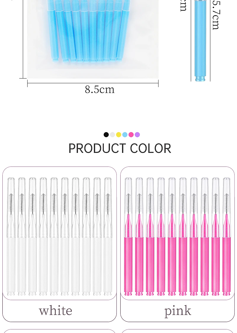 10/20Pcs Mini Augenbraue Pinsel Einweg Stirn Dauerwelle Pinsel Stirn Lift Liefert Wimpern Verlängerung Kamm Make-Up-Tool Interdentalbürsten – Detail 3