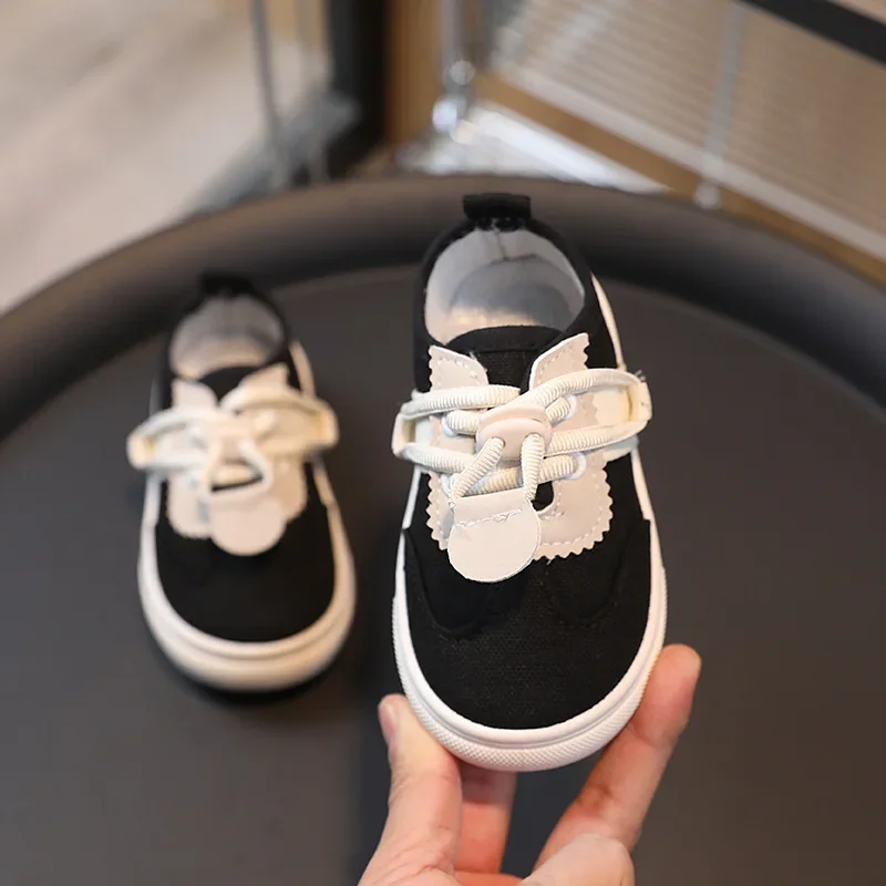 Kids Canvas Shoes Spring Autumn Boys Girls School Casual Shoes Soft Sole Non-slip Toddler Shoes Breathable Children Sneakers