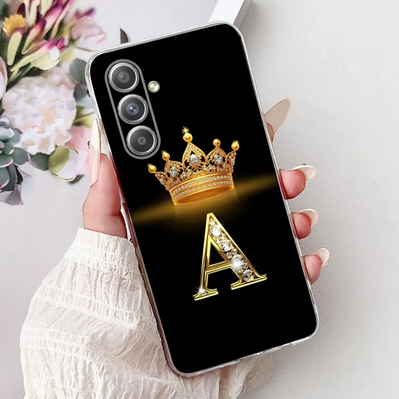 

Fashion A-Z Letter Phone Case For Samsung Galaxy S25 S23 S24 Ultra Plus Shockproof Cover For Galaxy S24+ S23+ S25+ Shell Fundas