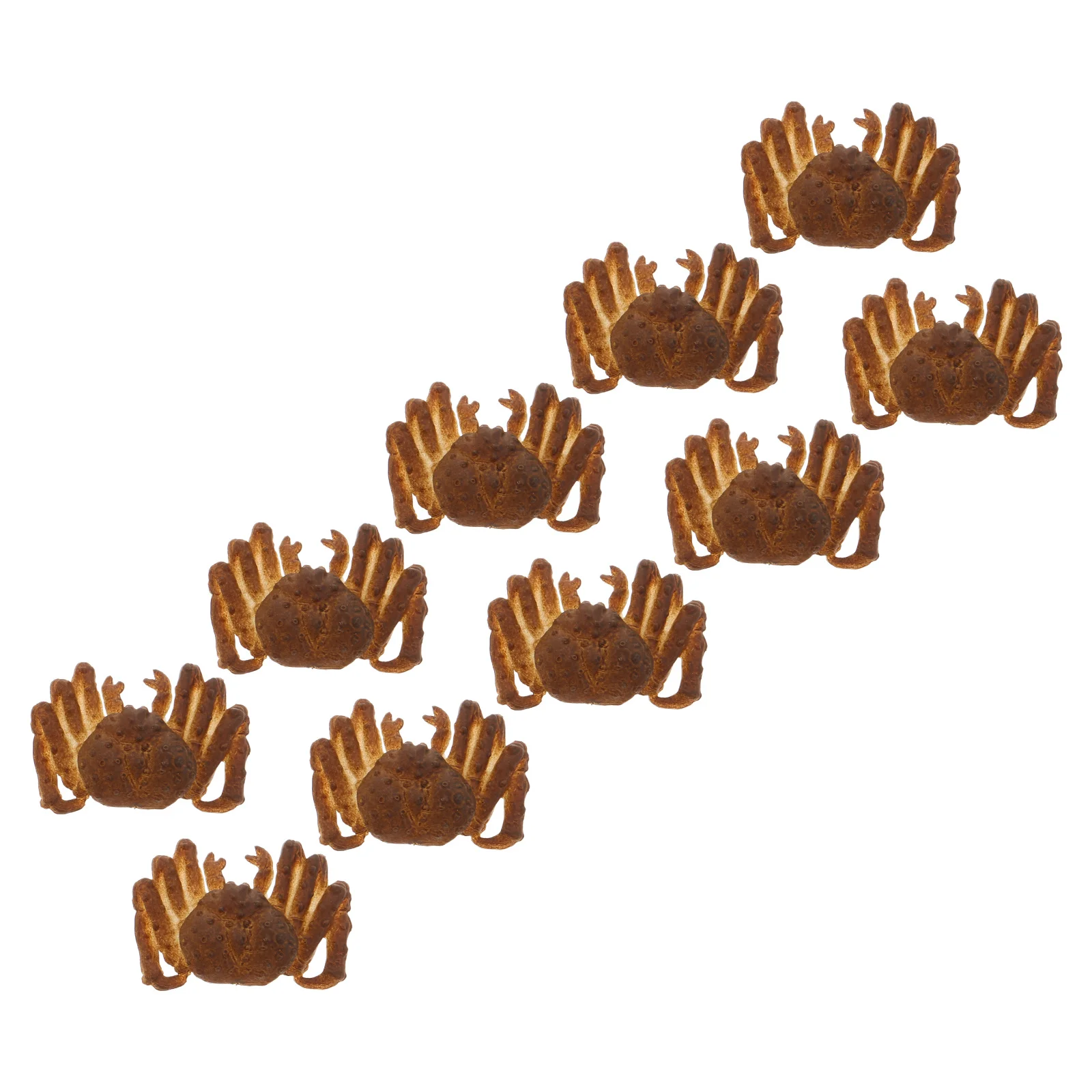 10 قطع من ديكور السلطعون الاصطناعي الواقعي، دعامة مصغرة للمأكولات البحرية للمطبخ والمطعم، محاكاة السلطعون المطبوخ نابض بالحياة