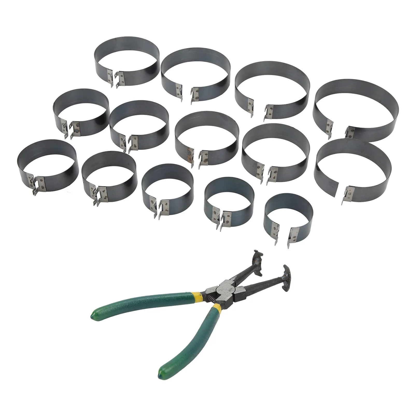 Piston Ring Compressor Set Professional Universal Installer Pliers 14 Band Tool Kit for Car Truck