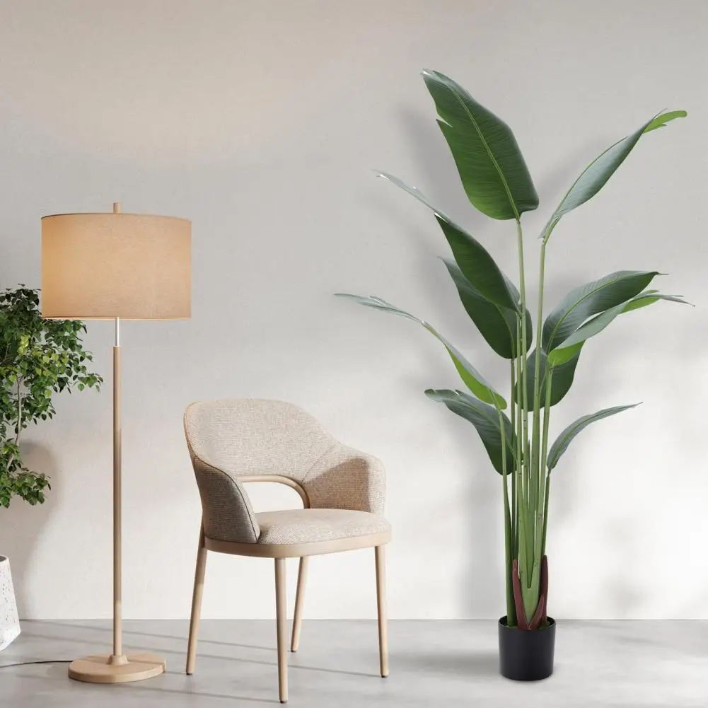 

5.2FT Artificial Banana Tree Home Decor Indoor Artificial Tree Faux Tropical Banana Floor Plant with Pot Office Living Room Deco