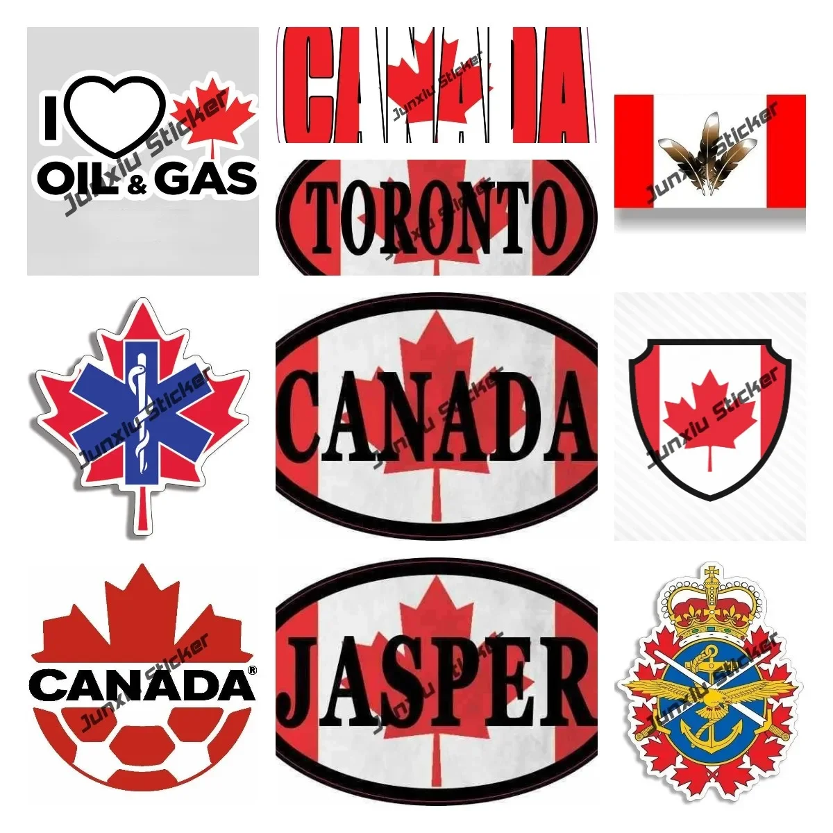 Canada Flag Decal Maple Leaf and Star of Life Medical Sticker Canadian CA CAN Canada Soccer Sticke Shield Vinyl Decal Sticker