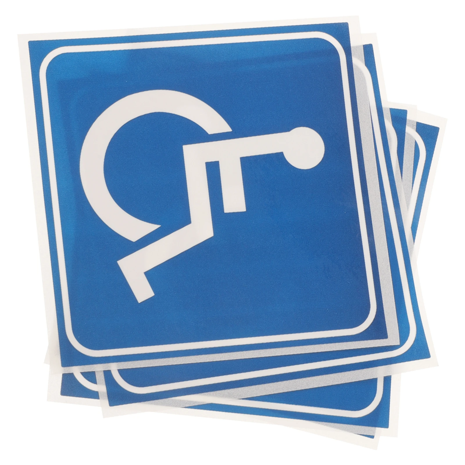 

4 Sheets Disability Sign Sticker Stickers Wheelchair Front Door Fold Pvc Self-adhesive Handicapped