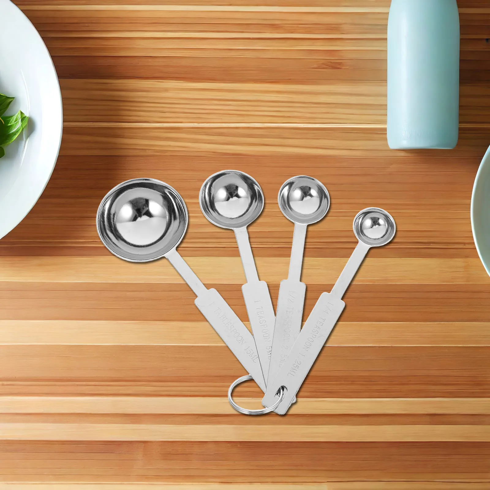 

4Pcs Stainless Steel Measuring Spoons Set Baking Accessories Kitchen Essentials Cooking Measuring Tools Kitchen Spoons