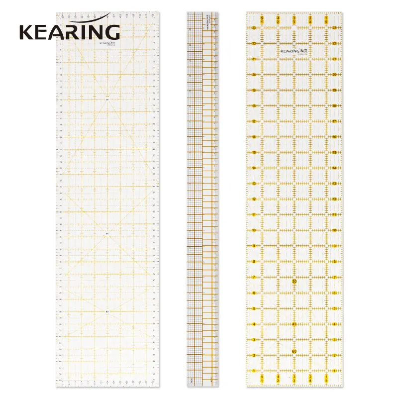 

Kearing-Patchwork Quilting Ruler Acrylic Transparent Tailor Cutting Ruler Craft Tool Sewing Measuring