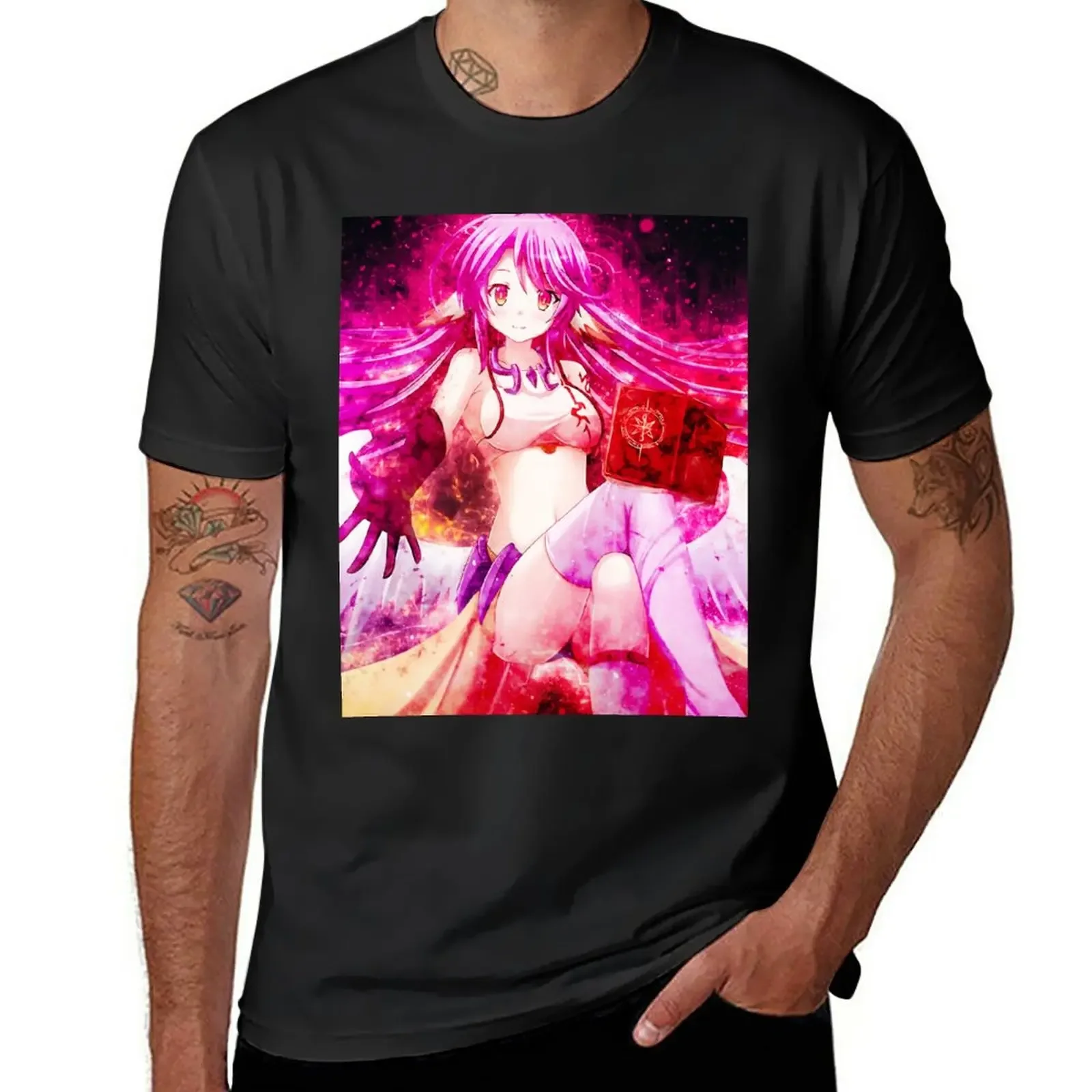 Jibril No Game No Life Hoz T-Shirt vintage kawaii clothes animal prinfor boys oversized t shirt men