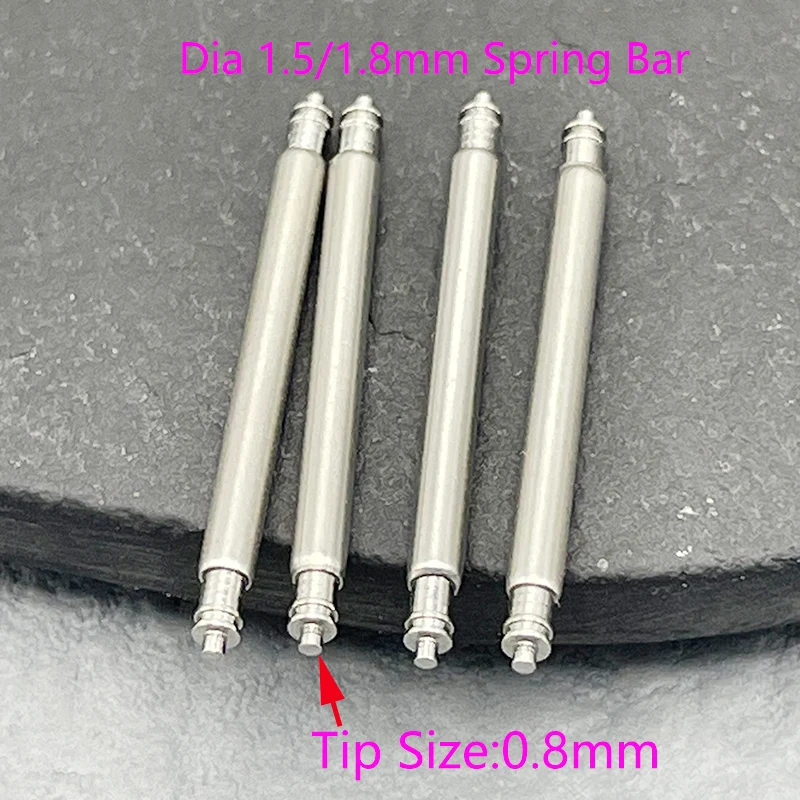 10/20PCS Dia 1.5mm/1.8mm Double Support Spring Bar Watch Strap Link Pins Fits Width10mm-30mm Stainless Steel Watch Strap Links