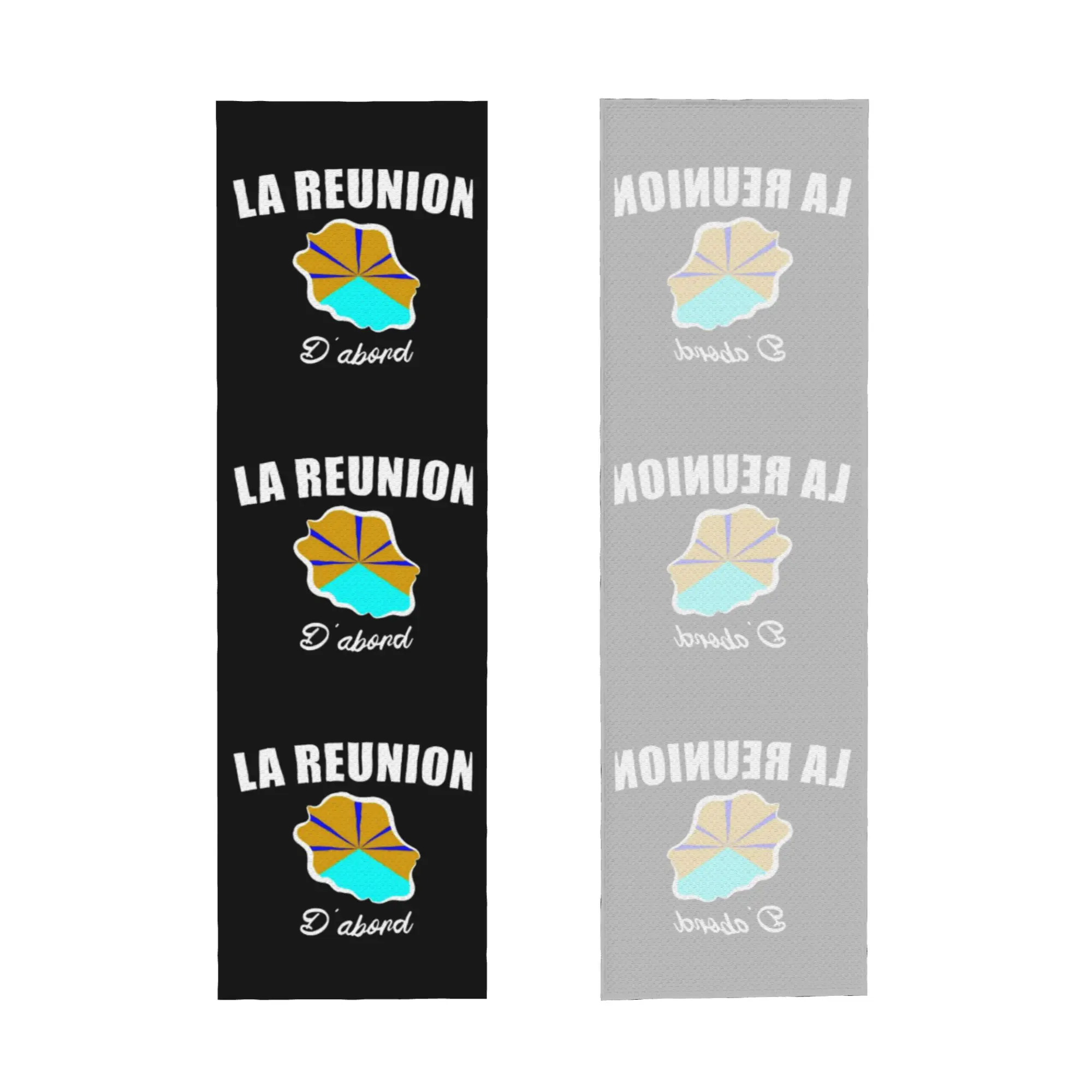 French Volcanic Reunion Island Flag 974 Cold Exercise Towel   Super Soft Breathable Instant Cooling Towel  Beach Towels