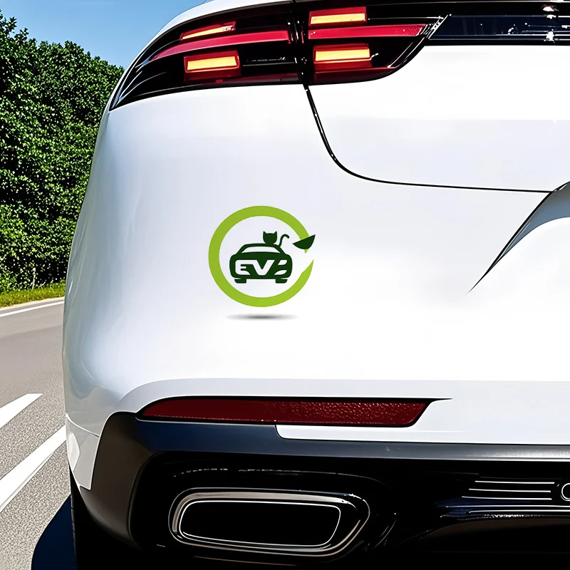 Universal Green Energy Car Decal - Eco EV Logo Sticker for Electric & Hybrid Vehicles, Charging Station, Car Rear DIY Decoration