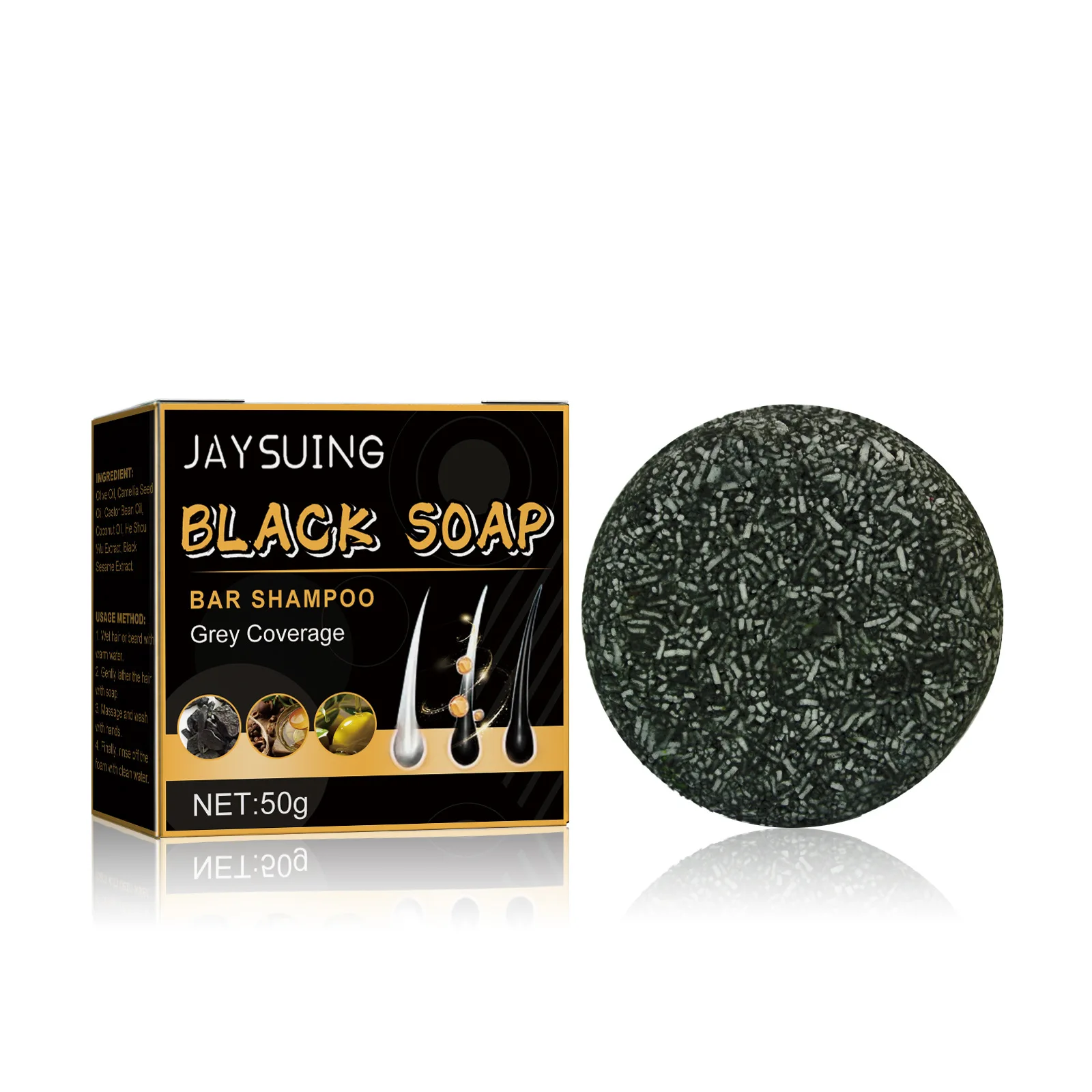 Grey Coverage Bar Shampoo Repair Gray White Hair Color Treatment Smoothing Nourishing Anti Dandruff Natural Hair Darkening Soap