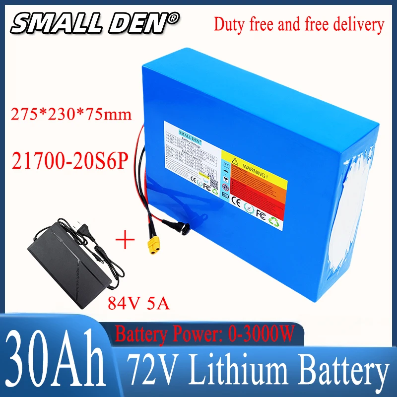 

72V 30AH 20S6P lithium-ion polymer battery pack suitable for motorcycle and automotive motor batteries+84V5A charger