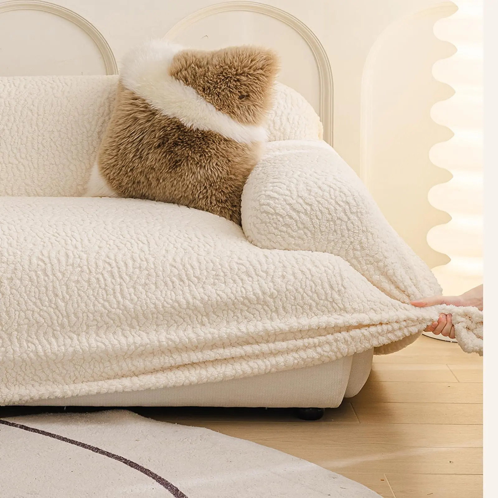 Soft Cover Washable Non Slip Sectional Sofa Covers for 1-3 Cushion Couch L Sharped Sofa Slipcover for Pets Furniture Protector