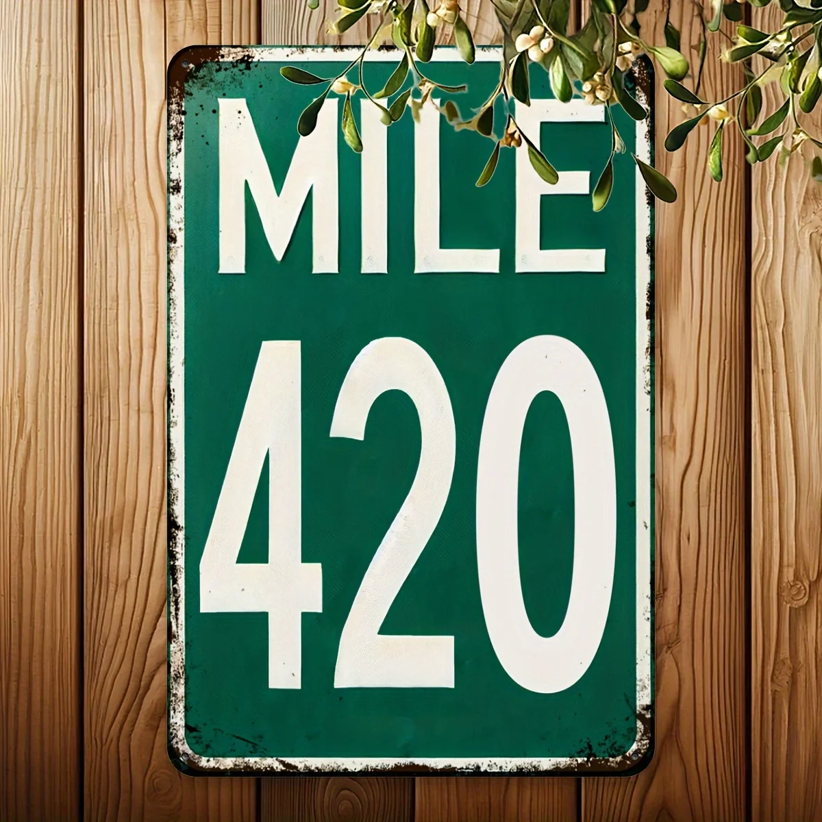 

1PC Vintage Style Iron Metal Sign 420 Miles Home Bedroom Aesthetic Room Decor 8x12 Inches Home Wall Decoration