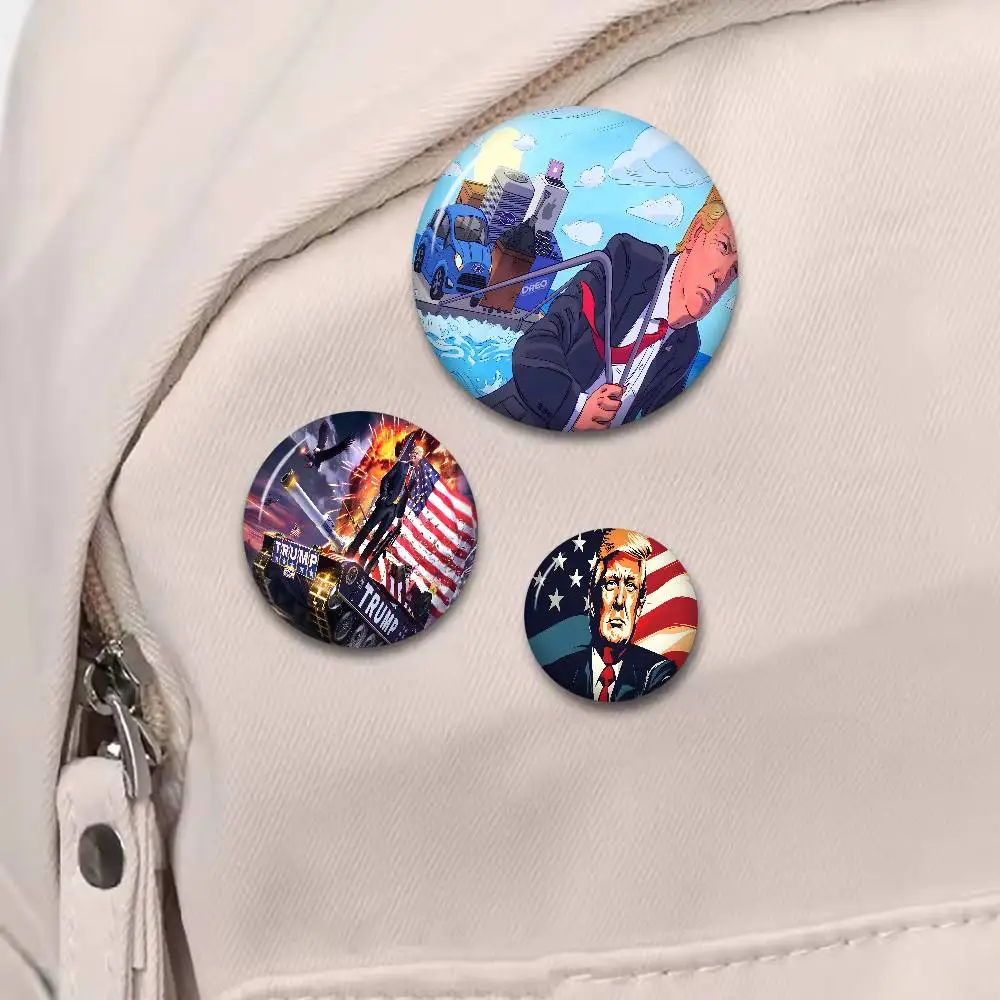 2025 Donald T-Trump Creative Tinplate Soft Button Pins Animal Icon Brooch Lapel Backpack Badge Accessories Pin