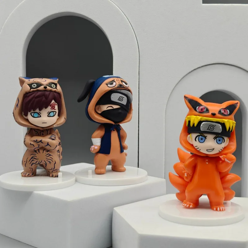 Bandai Naruto Bnfigureq Pyjamas Serie Blind Box Actionfiguren Modell Sasuke Kakashi Kostüm Design Dekoration Geschenk Spielzeug