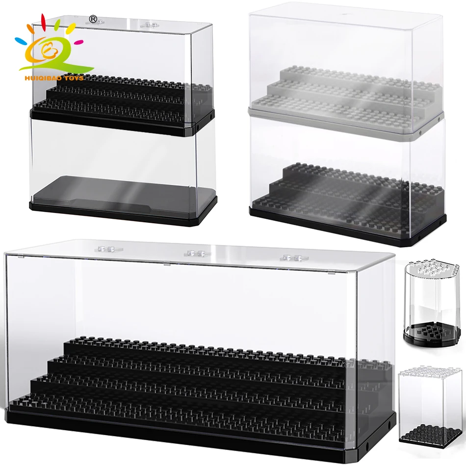 HUIQIBAO Dustproof Figures Display Case Box Show Case For Model Collection Building Blocks Display Box Bricks Toy Children Adult