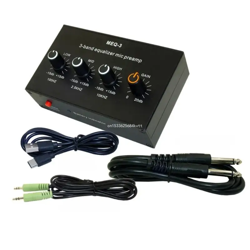 

Microphone Preamplifier with Tone Control Long Battery Lifes for Live Sound Dropship