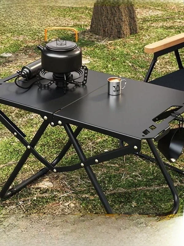 Outdoor Camping Tactical Table Lightweight Hydraulic Folding Table Five Levels Height Adjustment New 2026 Model Leisure Furni...