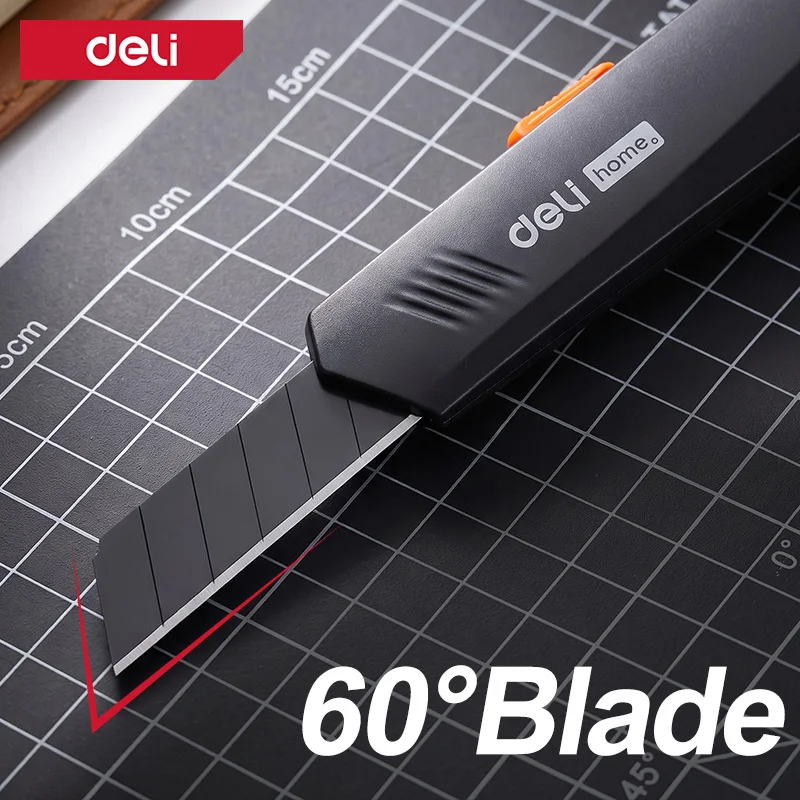 18mm Heavy Duty Utility Knife SK2 Black Blade Auto Lock Tail Snap-off Back Slide for Cardboard Warehouse Packing Hand Tool