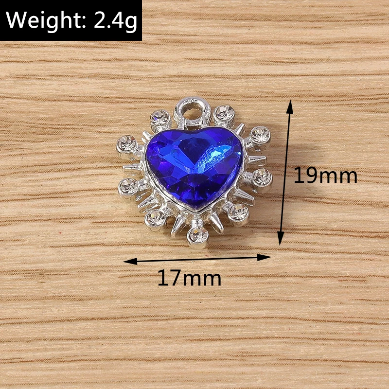 10 Stück elegante Kristall-Metall-Anhänger in Form von Liebesherzen und Wassertropfen für die Schmuckherstellung, Halsketten, Ohrringe, DIY-Bastelzubehör – Detail 5