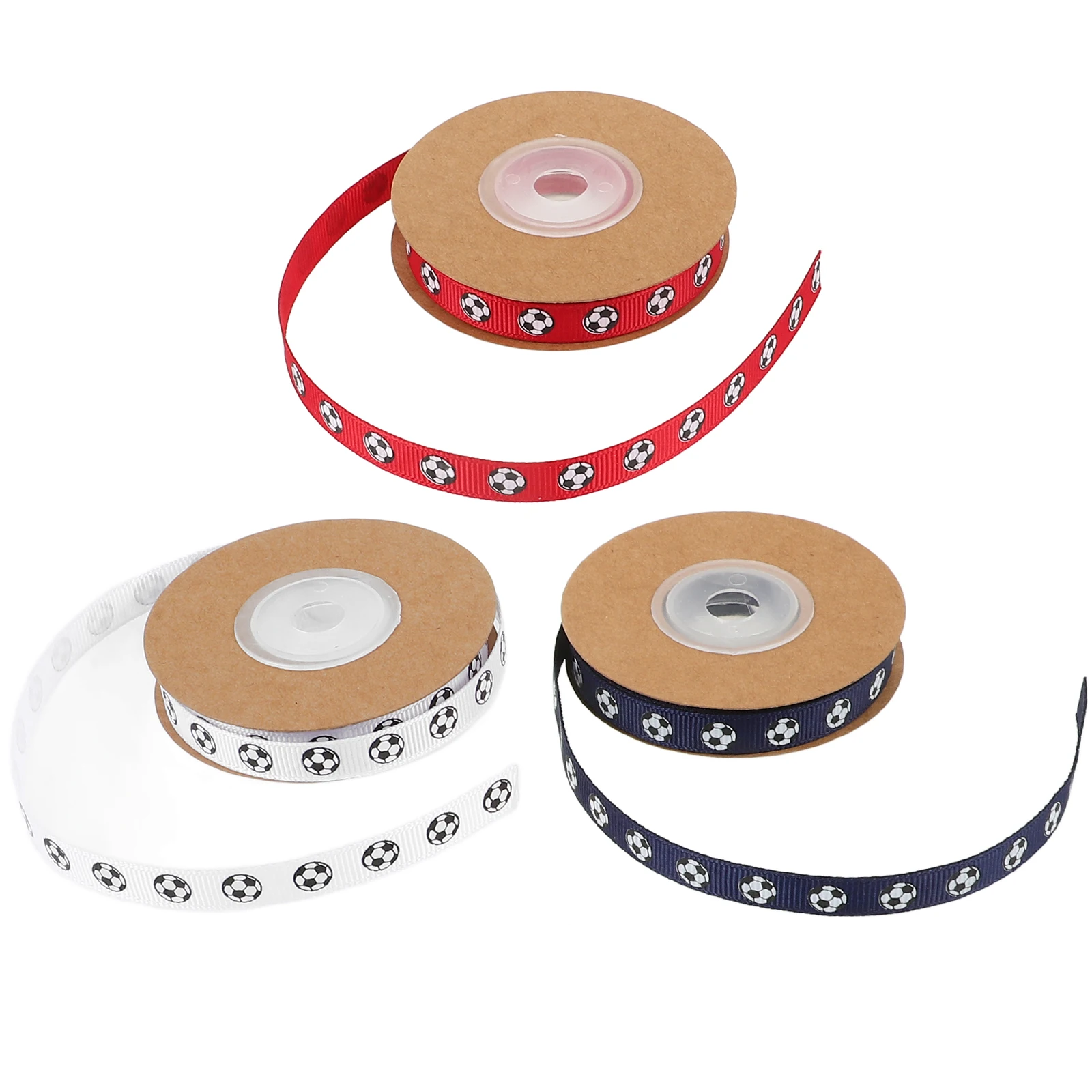 

3pcs Graduation Gift Ribbons Boys Football DIY Craft Decorative Packaging Tulle Rolls Grosgrain Ribbon Cloth Material